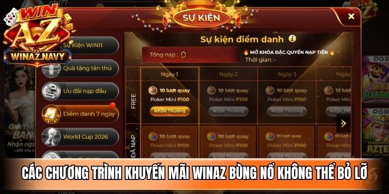 Các chương trình khuyến mãi WinAZ bùng nổ không thể bỏ lỡ