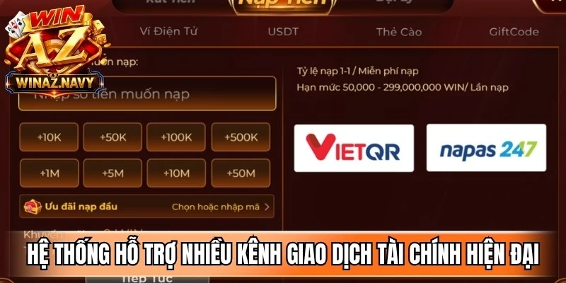 Hệ thống hỗ trợ nhiều kênh giao dịch tài chính hiện đại, nhanh chóng