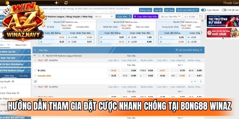 Hướng dẫn tham gia đặt cược nhanh chóng tại Bong88 WinAZ