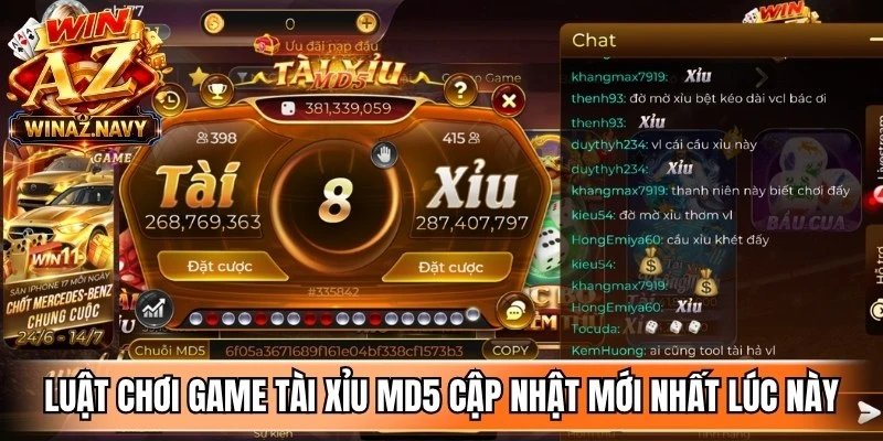 Luật chơi game tài xỉu md5 cập nhật mới nhất lúc này