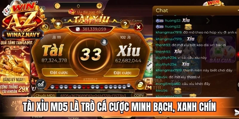 Tài xỉu MD5 là trò cá cược minh bạch, xanh chín hàng đầu hiện nay